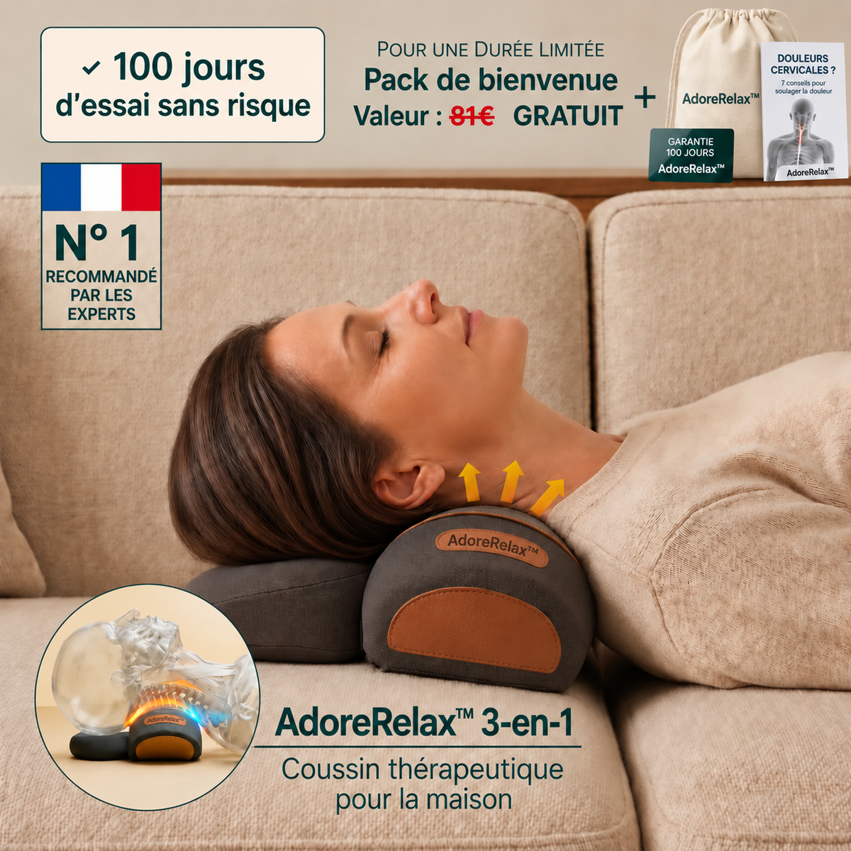 AdoreRelax™ Appareil de massage 3-en-1