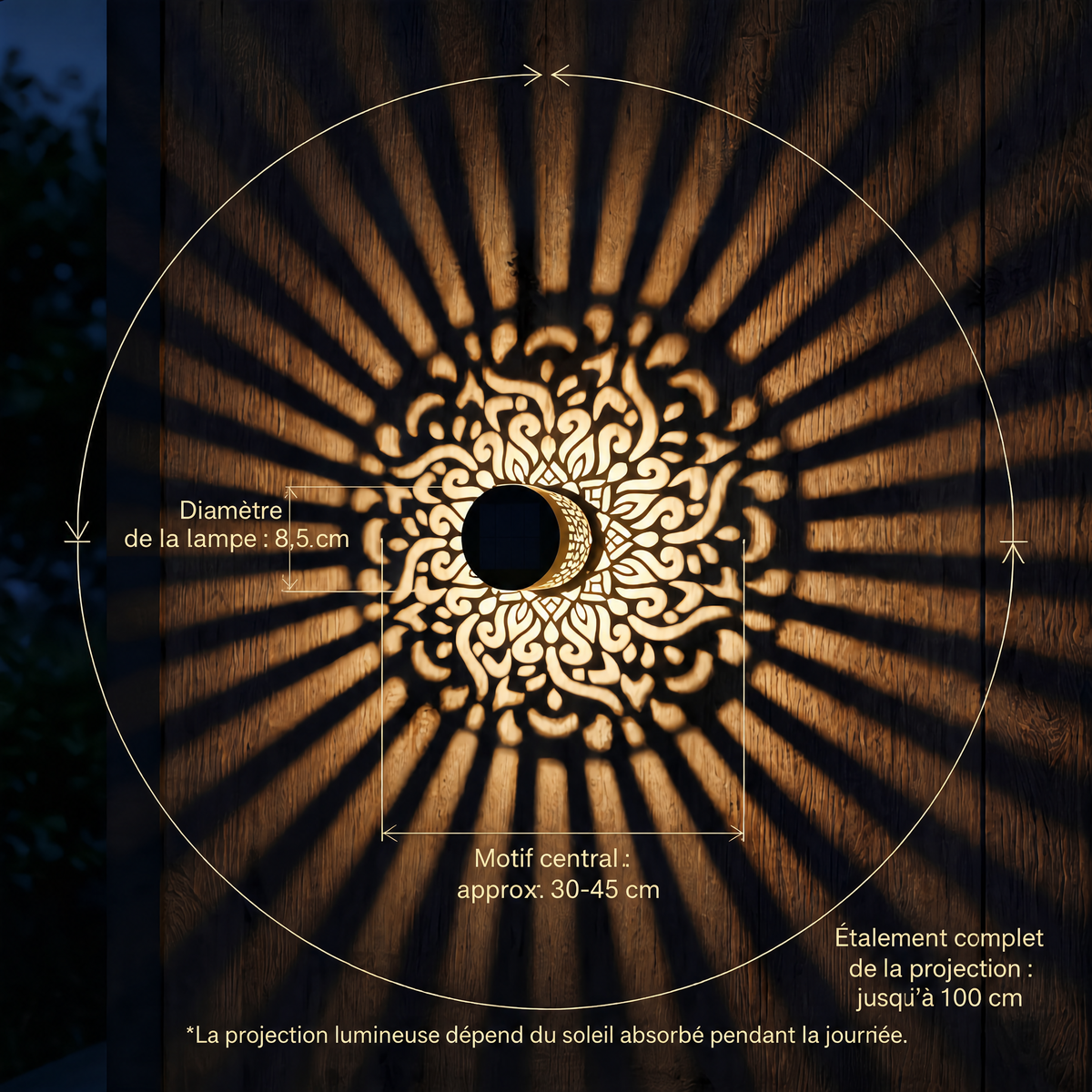 MandalaLueur™ – Lampe Solaire Décorative Effet Mandala