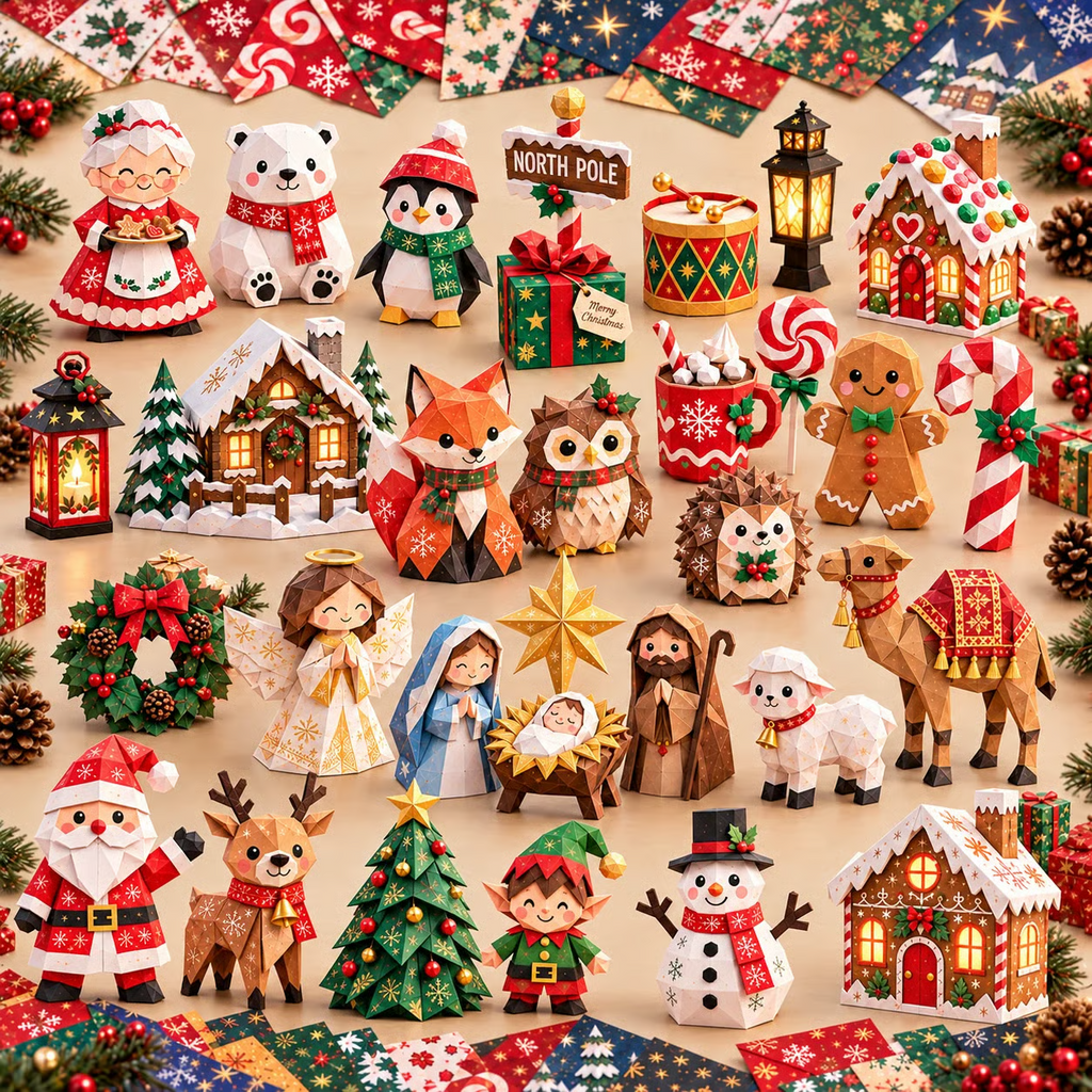PapierFéerie™ – Kit Créatif de Noël en Papier à Plier