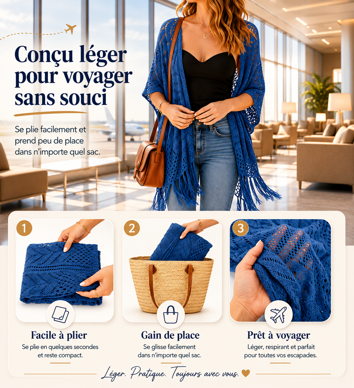 Brisélia™ – Cardigan Bohème Léger à Franges