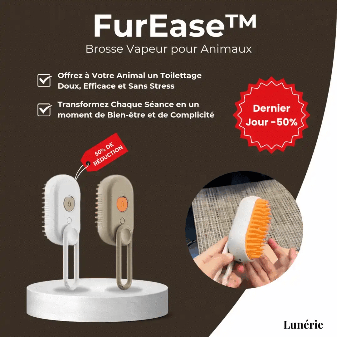 Dernier Jour -50% | FurEase™ Brosse Vapeur pour Animaux