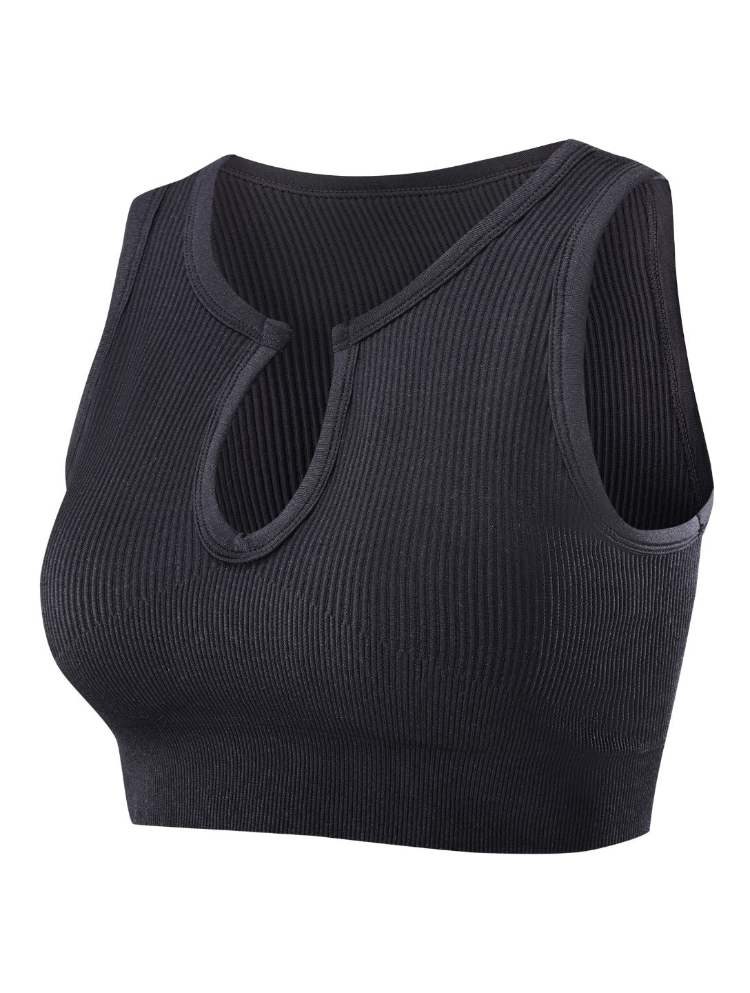FormeÉlégante™ – Haut Court Côtelé avec Découpe