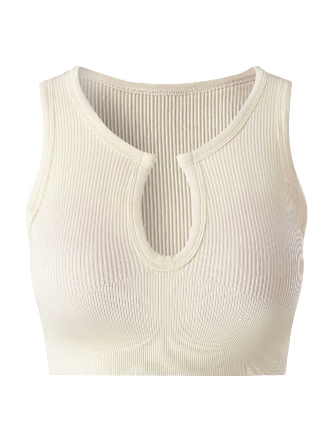 FormeÉlégante™ – Haut Court Côtelé avec Découpe