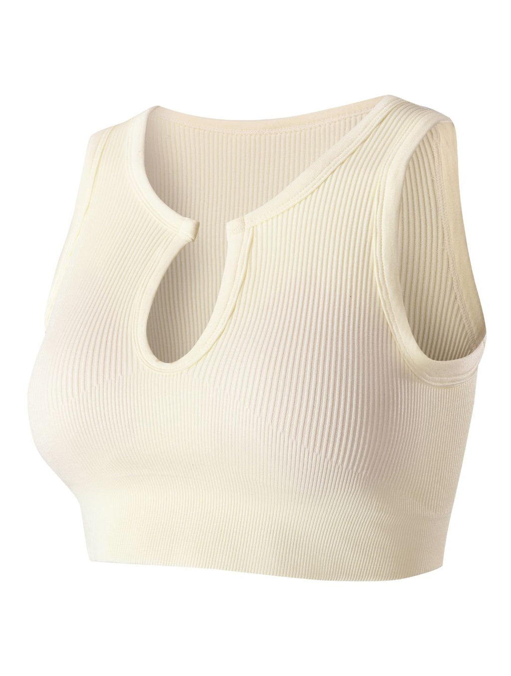 FormeÉlégante™ – Haut Court Côtelé avec Découpe