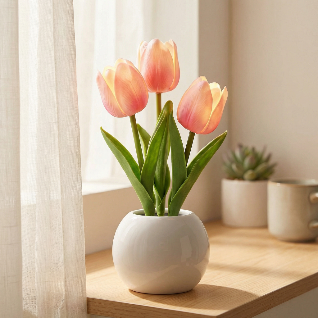 Dernier Jour -50% | Glowvana™ Lampe Tulipe LED avec Vase en Céramique