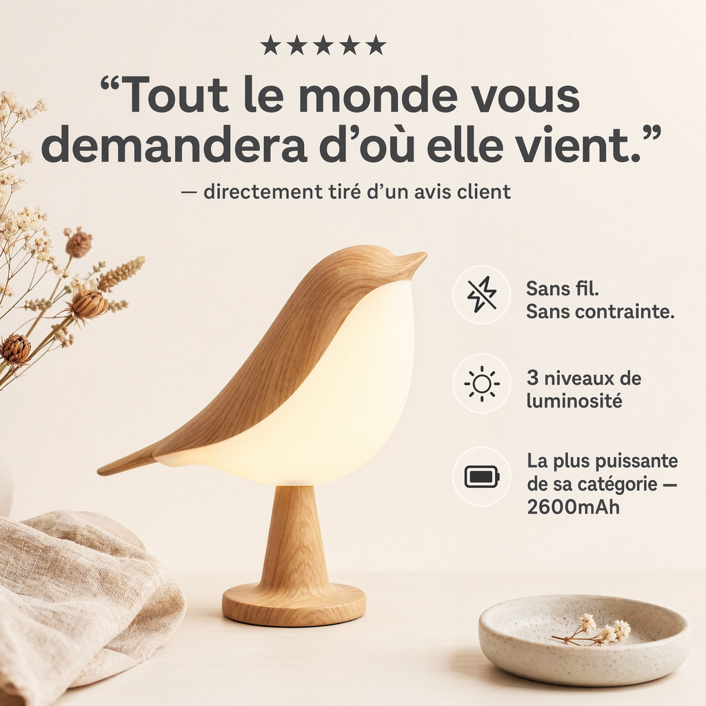 LumiAile™ – Oiseau Lumineux Décoratif