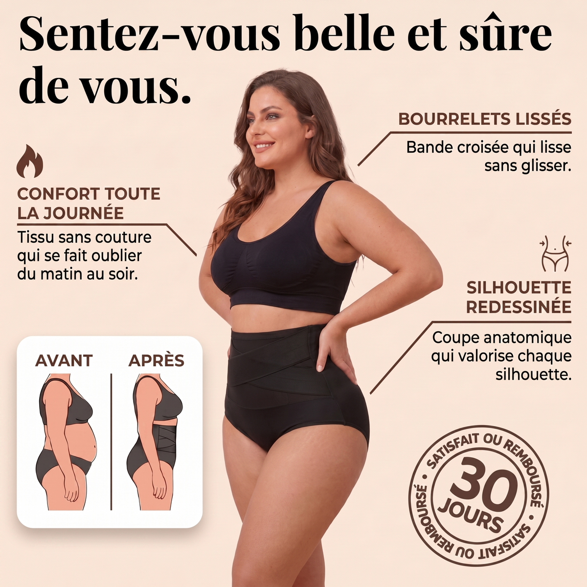 SilhouetteLisse™ – Culotte Gainante Haute à Effet Lissant