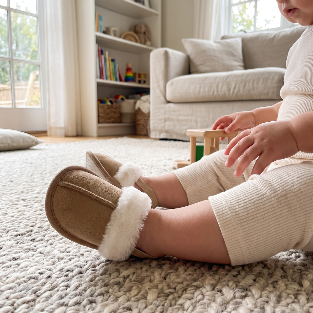 PetitsPas™ – Chaussons Douillets pour Bébé avec Bride Arrière