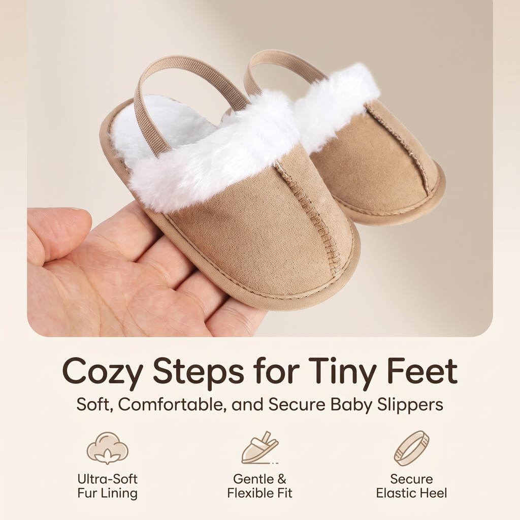 PetitsPas™ – Chaussons Douillets pour Bébé avec Bride Arrière
