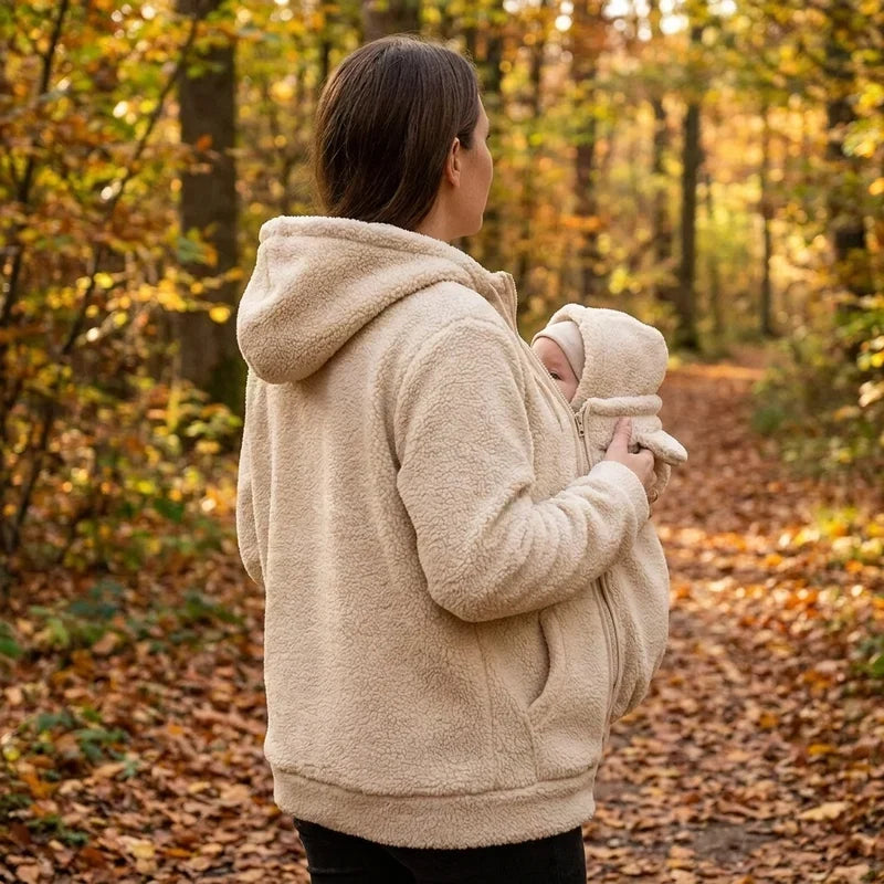 BébéDouillet™ – Sweat à Capuche Chaud avec Poche Câline pour Bébé