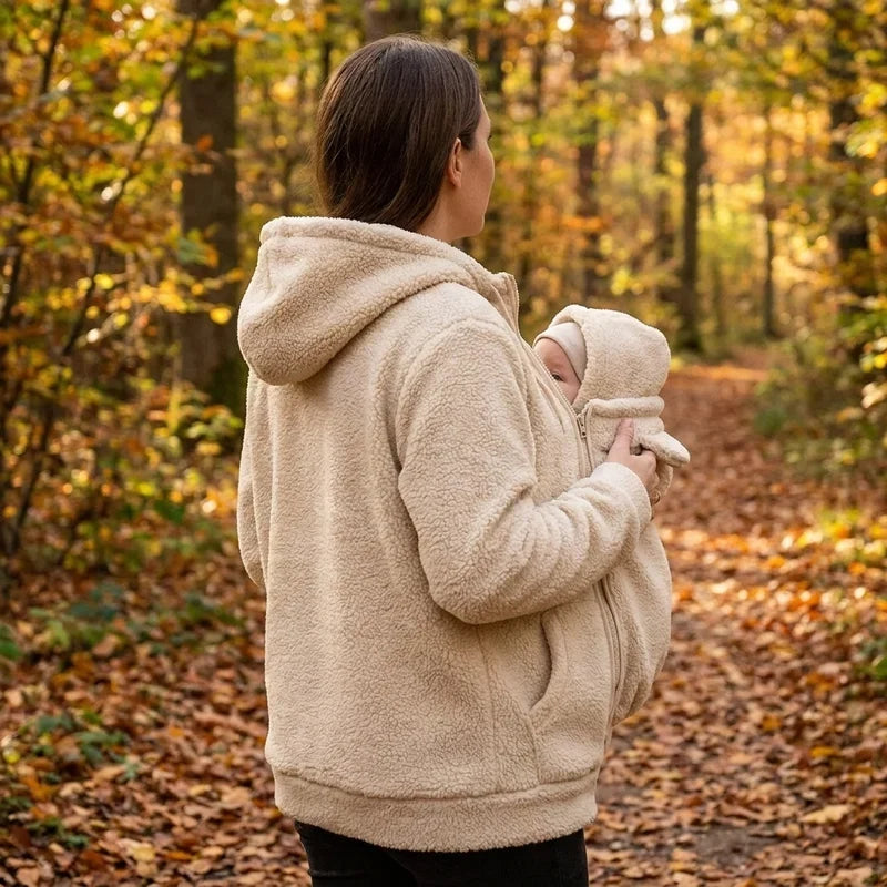 BébéCâlin™ – Sweat Douillet avec Poche Porte-Bébé