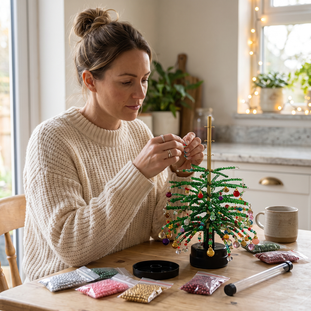 PerleSapin™ – Kit Créatif de Sapin de Noël Lumineux en Perles
