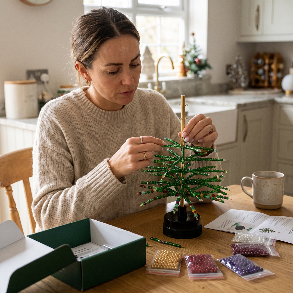 PerleSapin™ – Kit Créatif de Sapin de Noël Lumineux en Perles