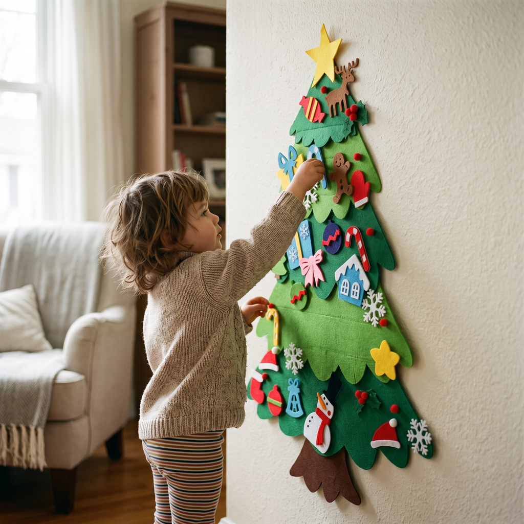 MonBeauSapin™ – Sapin de Noël en Feutrine à Décorer avec Lumières