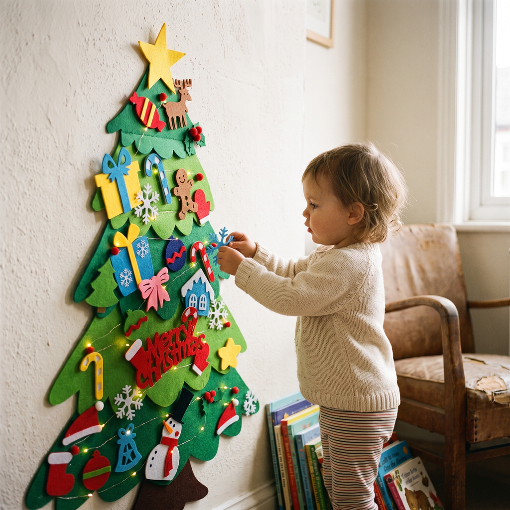 MonBeauSapin™ – Sapin de Noël en Feutrine à Décorer avec Lumières