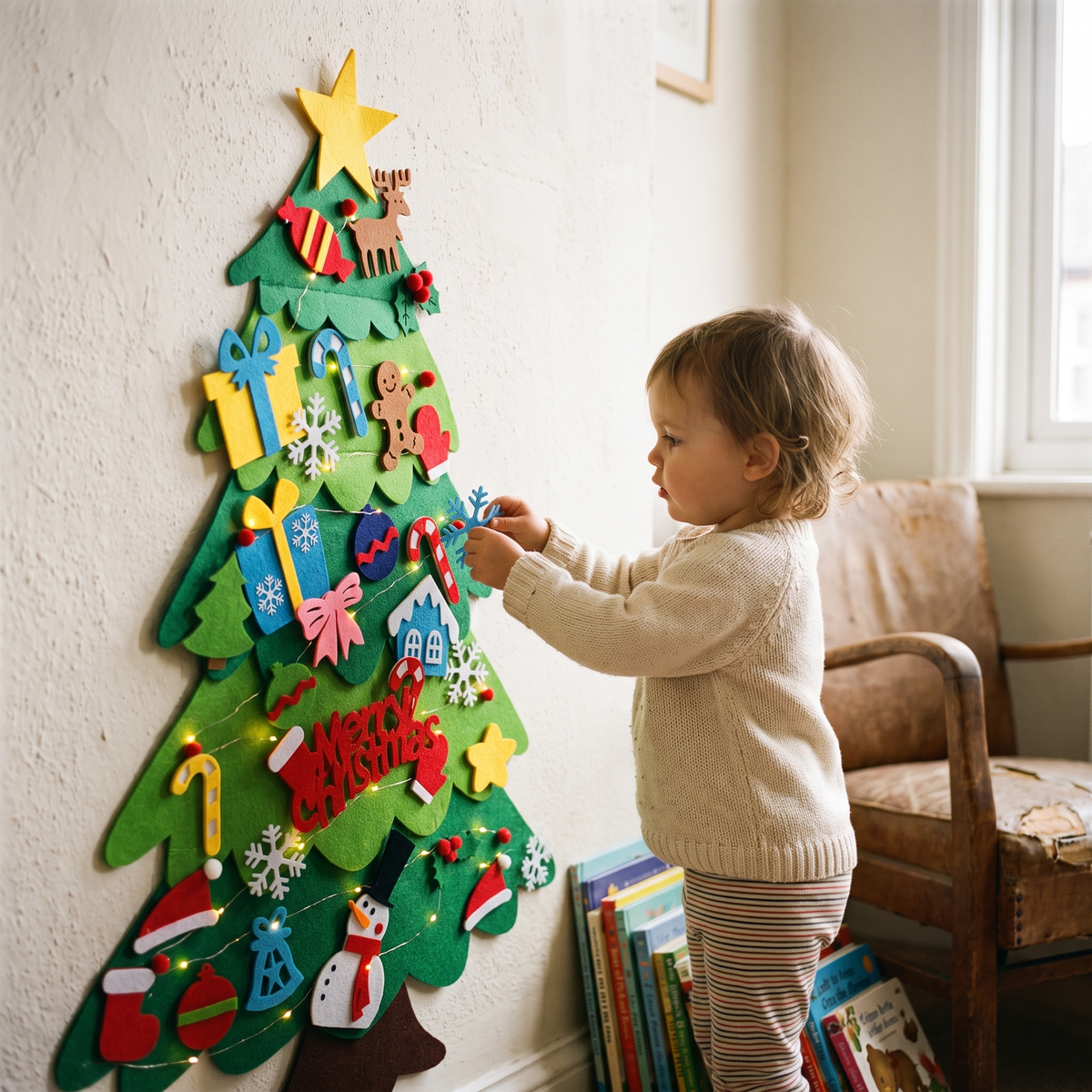 MonBeauSapin™ – Sapin de Noël en Feutrine à Décorer avec Lumières