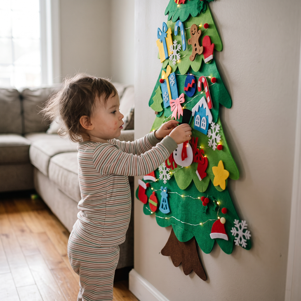 MonBeauSapin™ – Sapin de Noël en Feutrine à Décorer avec Lumières