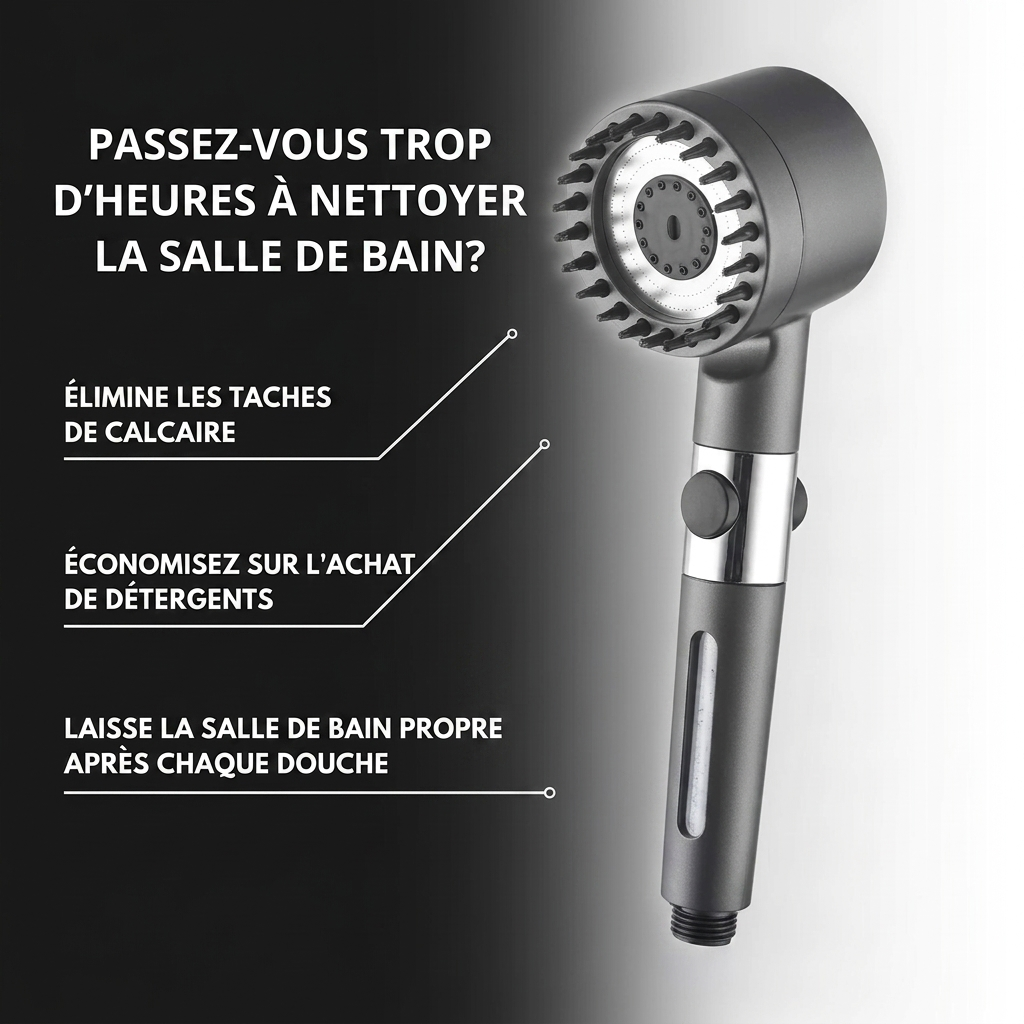 DouchePure™ – Pommeau de Douche Anti-Calcaire
