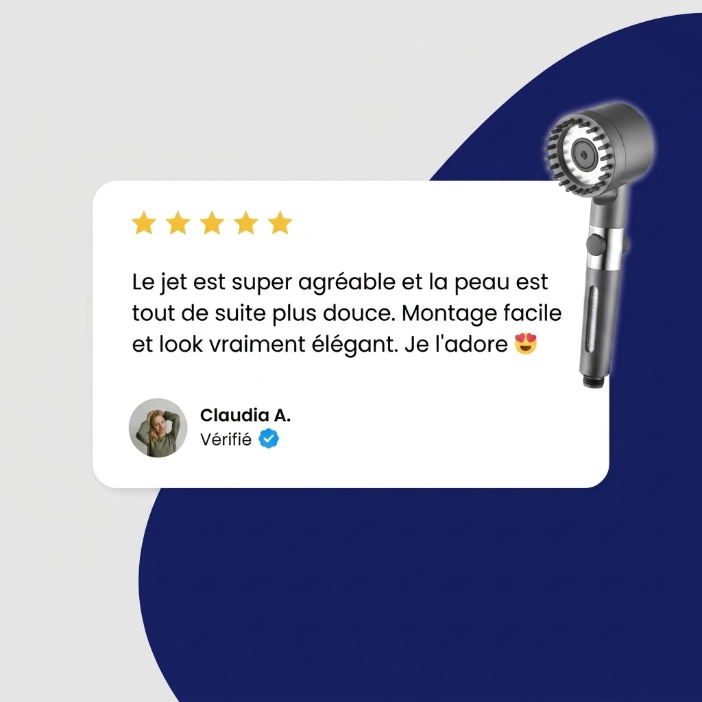 DouchePure™ – Pommeau de Douche Anti-Calcaire