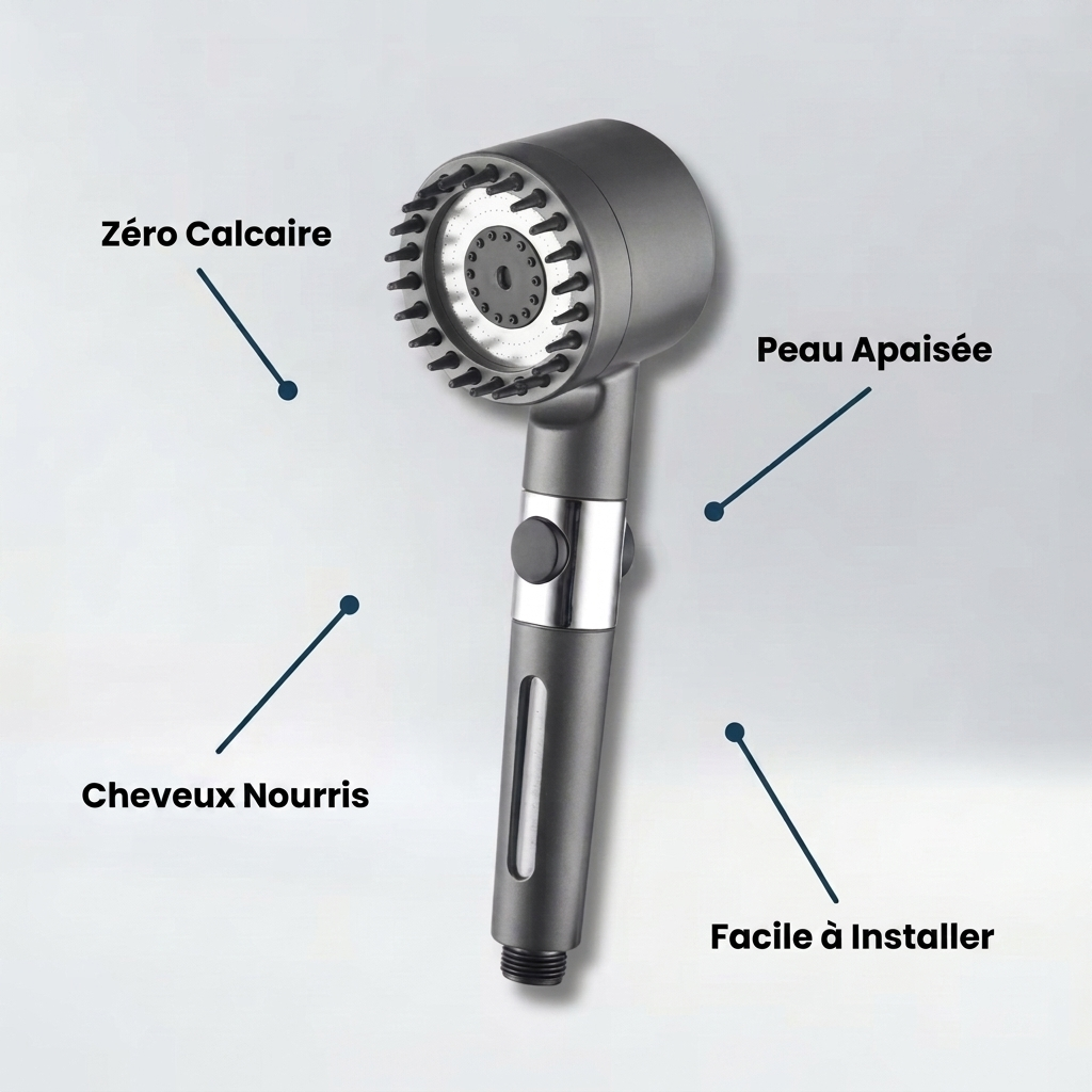 DouchePure™ – Pommeau de Douche Anti-Calcaire