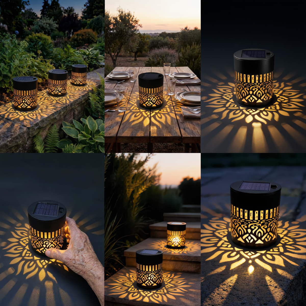 MandalaLueur™ – Lampe Solaire Décorative Effet Mandala