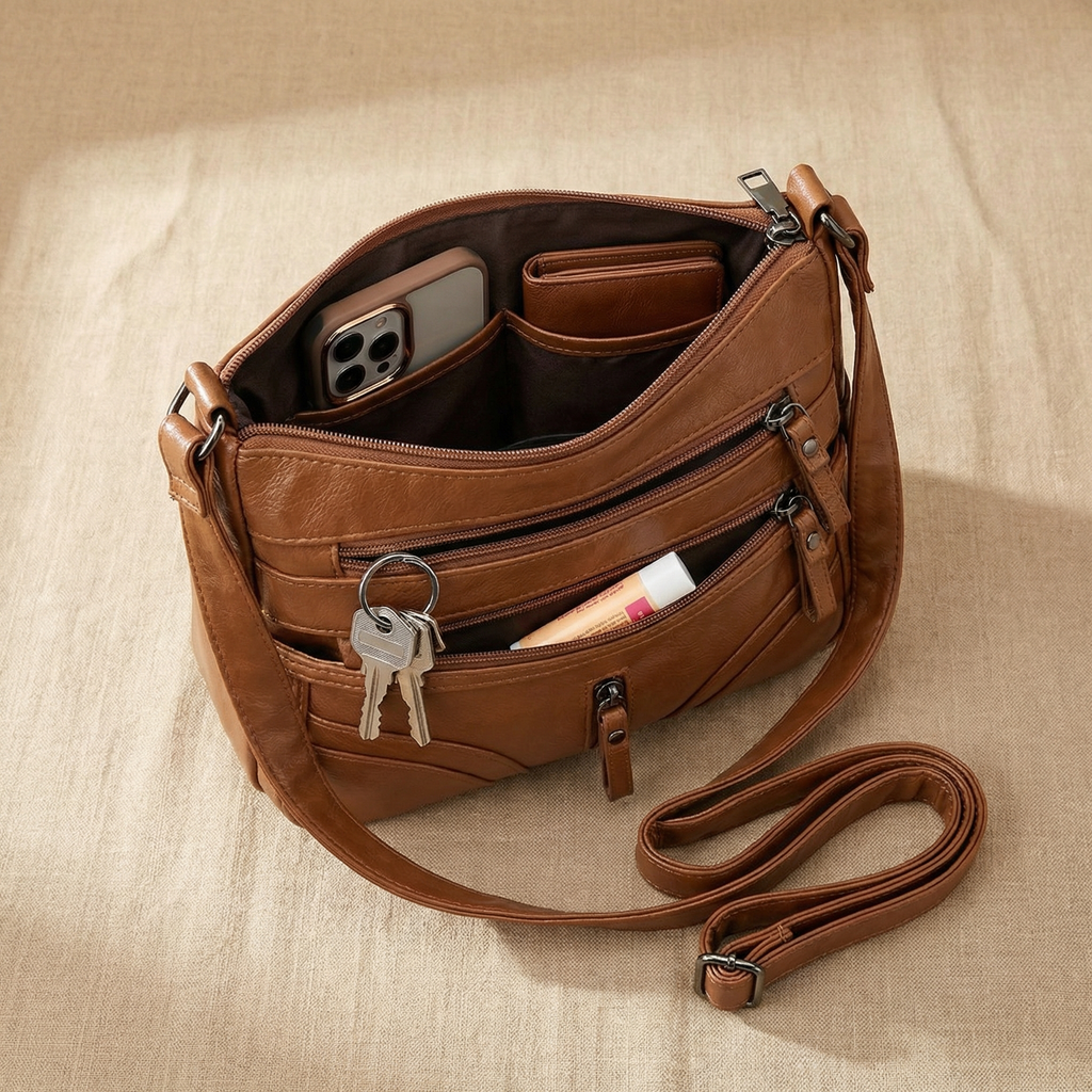 Dernier Jour -50% | Brooklyn™ Sac bandoulière multi-poches en cuir souple