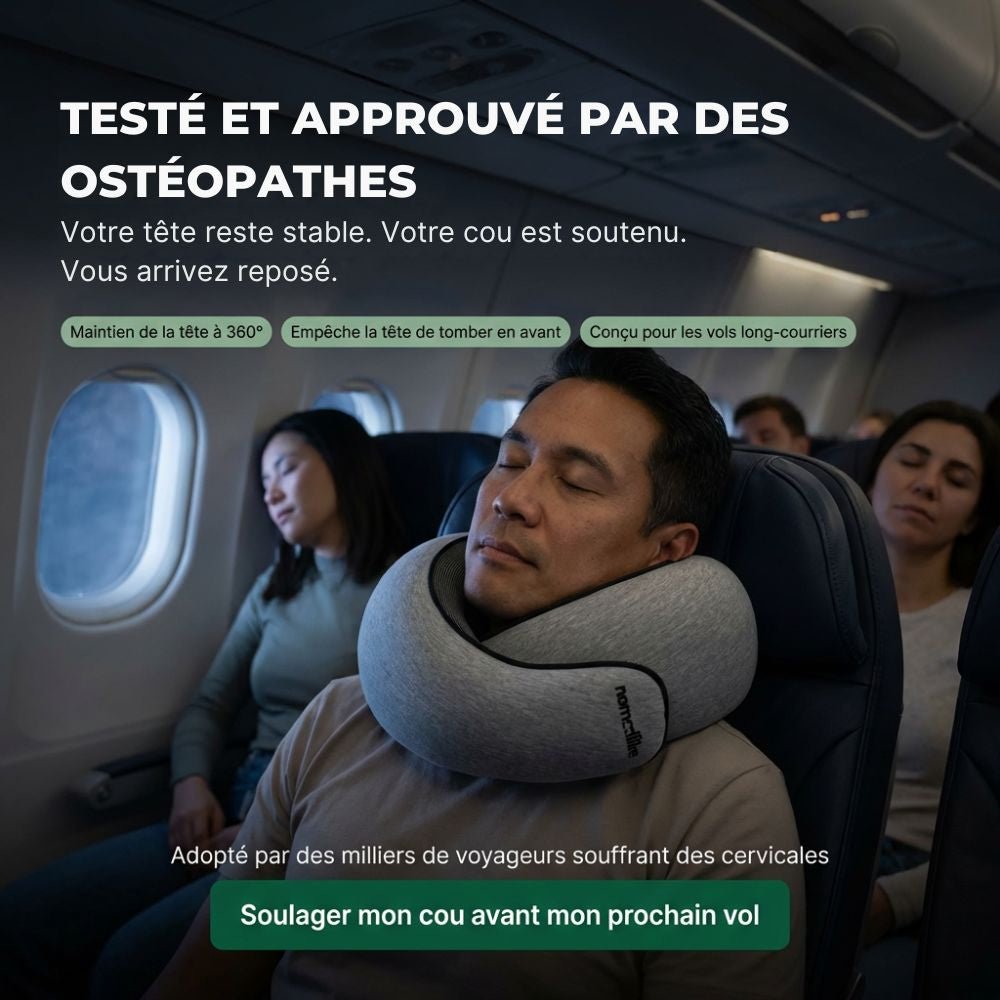 NuqueDouce™ – Coussin Ergonomique de Voyage à Mémoire de Forme