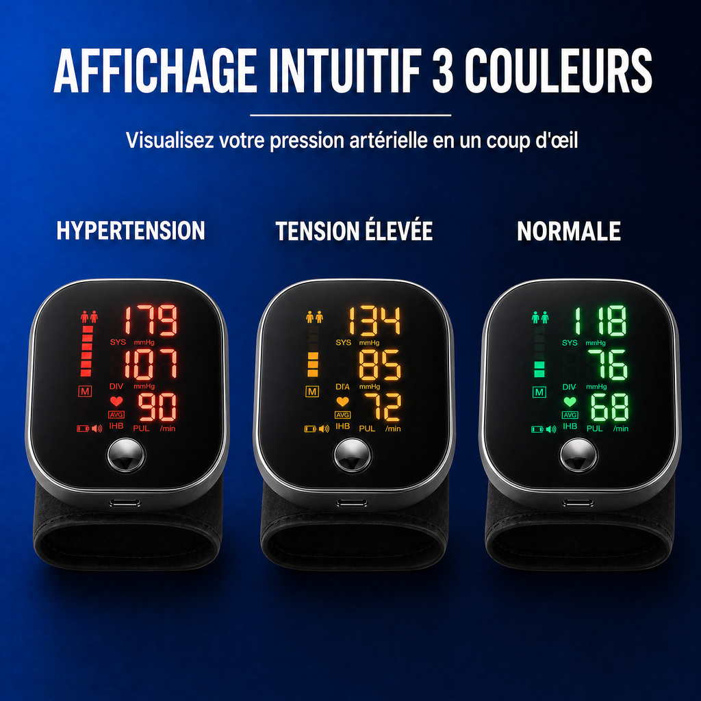 TensionClair™ – Tensiomètre de Poignet Numérique Rechargeable
