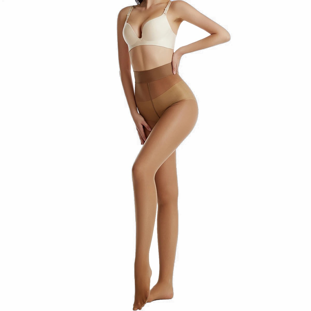 Élancéa™ – Collant Voile Sculptant à Taille Haute