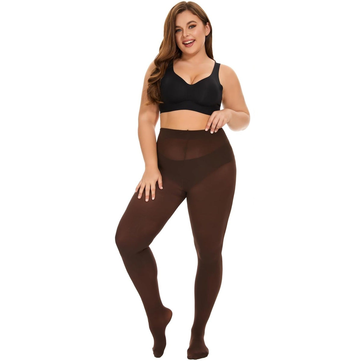 Élancéa™ – Collant Voile Sculptant à Taille Haute