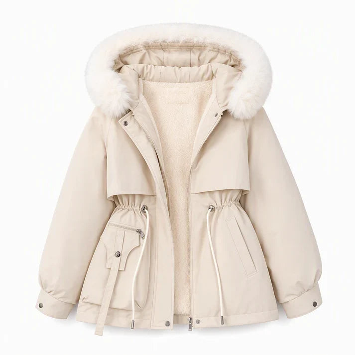 HiverÉlégance™ – Parka d’Hiver Doublée Polaire à Taille Ajustable