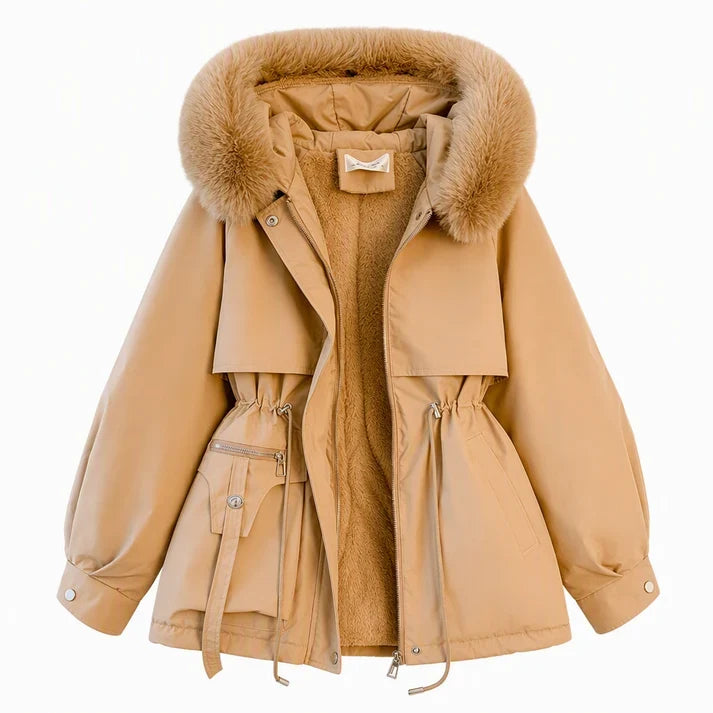 HiverÉlégance™ – Parka d’Hiver Doublée Polaire à Taille Ajustable