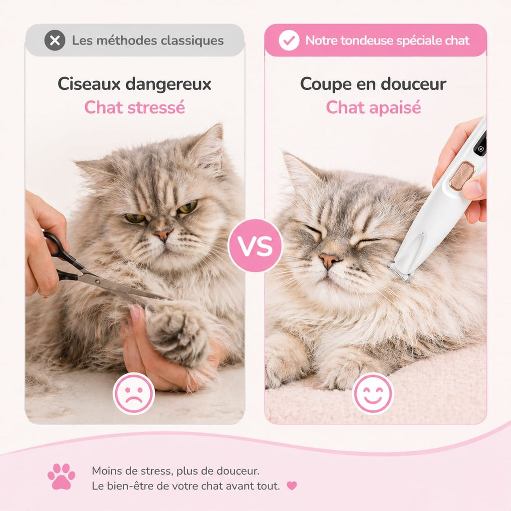 PelagePrécis™ – Tondeuse Silencieuse Anti-Nœuds pour Chat