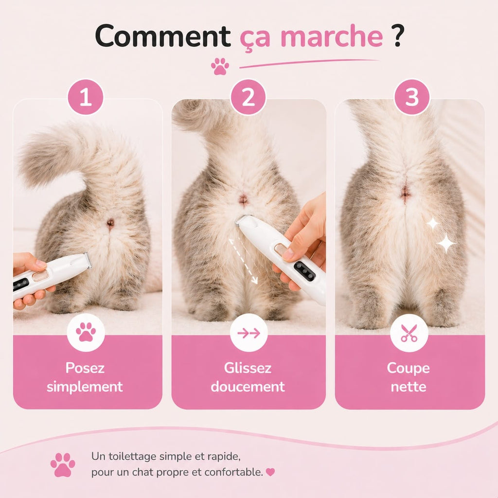 PelagePrécis™ – Tondeuse Silencieuse Anti-Nœuds pour Chat